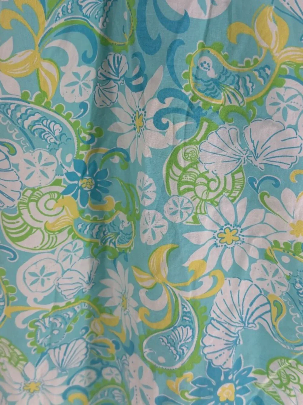 Lilly Pulitzer Vintage Girls Floral Sundress Size 7 Smocked Back Blue Green Yell